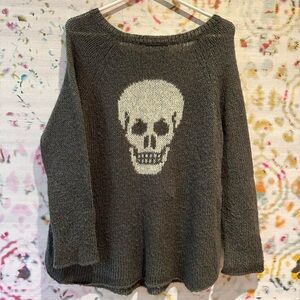 Gray Skull Sweater